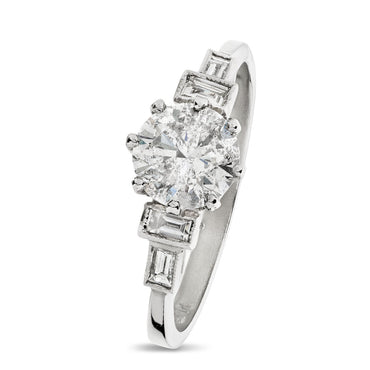 Round Brilliant Cut Solitaire Diamond Ring 1.02ct F SI3 WGI Platinum