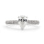 Pear-shape Solitaire Diamond Ring 0.9ct H SI1 WGI 18K White Gold