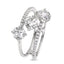 Round Brilliant Cut 3-stone Diamond Ring 1.57ct F-H SI1-SI2 WGI 18K White Gold