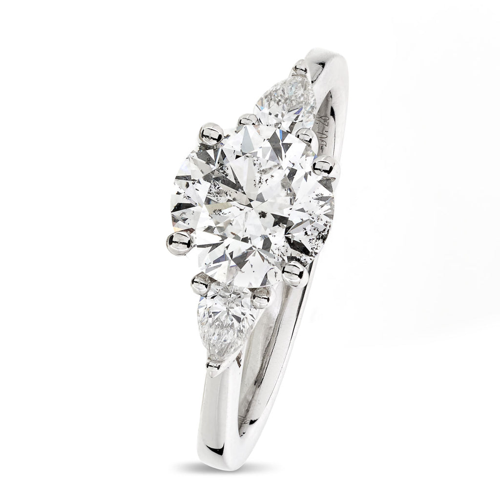 Round Brilliant Cut Solitaire Diamond Ring 1.7ct F SI2 WGI 18K White Gold