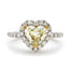 Heart-shape Solitaire Diamond Ring 2.01ct NATURAL FANCY YELLOW SI2 GIA 18K White Gold