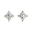 A pair of Princess cut diamond Stud Earrings 2.03ct H SI2 WGI 18K white gold