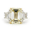 Emerald Cut Solitaire Diamond Ring 8.01ct Y-Z VS1 GIA 18K Yellow And White Gold