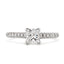 Princess Cut Solitaire Diamond Ring 0.96ct F SI1 WGI 18K White Gold