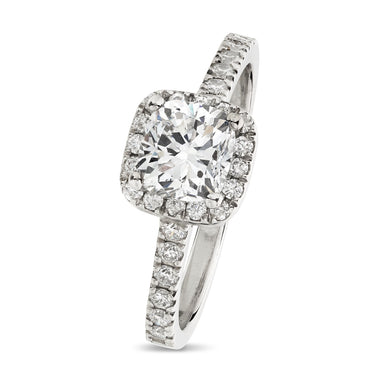 Cushion Cut Solitaire Diamond Ring 1.01ct D VS1 GIA Platinum