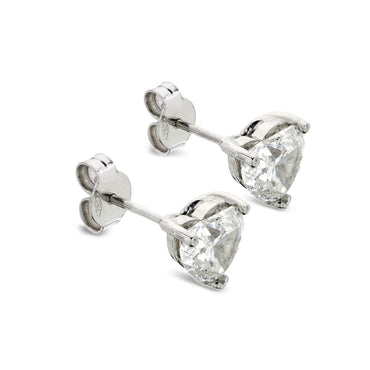 A pair of heart-shape diamond Stud Earrings 2.10ct H SI2 GIA/IGI 18K white gold