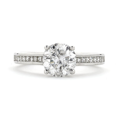 Round Brilliant Cut Solitaire Diamond Ring 1.75ct D I1 WGI 18K White Gold