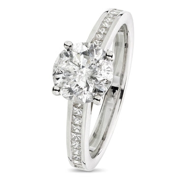 Round Brilliant Cut Solitaire Diamond Ring 1.75ct D I1 WGI 18K White Gold