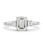 Emerald Cut Solitaire Diamond Ring 1.7ct H SI2 GIA 18K White Gold