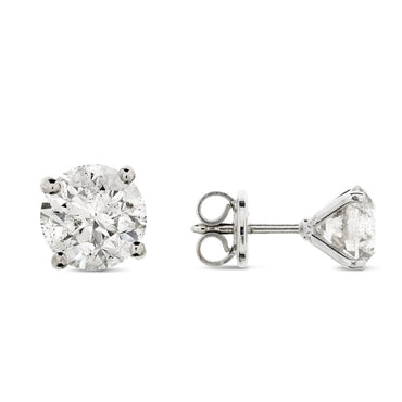 A pair of diamond Stud Earrings  1.84ct  G-H SI1  WGI 18K white gold
