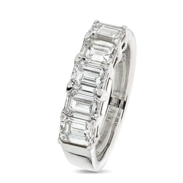 Emerald Cut 5 Stone Eternity Ring 2.38ct E/F VVS/VS WGI Platinum