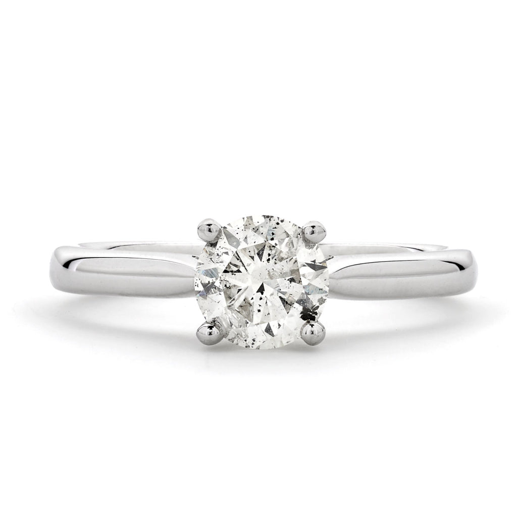 Round Brilliant Cut Solitaire Diamond Ring 0.94ct I I2 WGI 18K White Gold