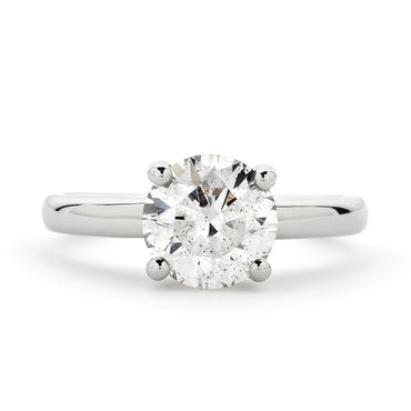 Round Brilliant Cut Solitaire Diamond Ring 2.07ct I SI2 IGI Platinum