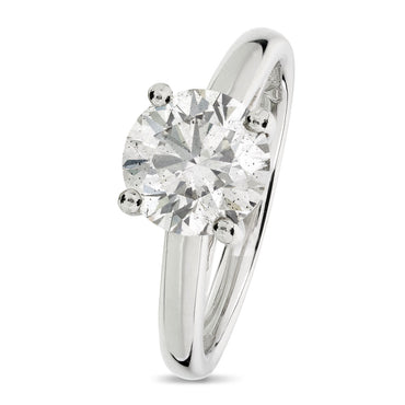 Round Brilliant Cut Solitaire Diamond Ring 2.07ct I SI2 IGI Platinum