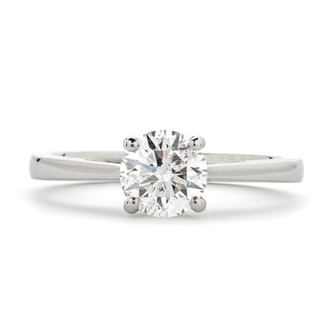 Round Brilliant Cut Solitaire Diamond Ring 1.02ct H SI2 WGI Platinum