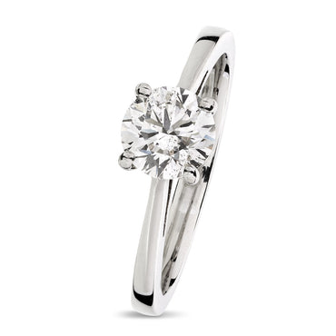 Round Brilliant Cut Solitaire Diamond Ring 1.02ct H SI2 WGI Platinum