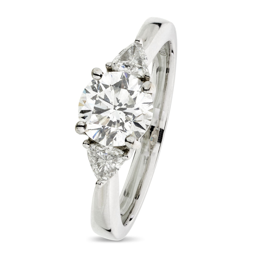 Round Brilliant Cut Solitaire Diamond Ring 1.15ct G VS2 WGI 18K White Gold