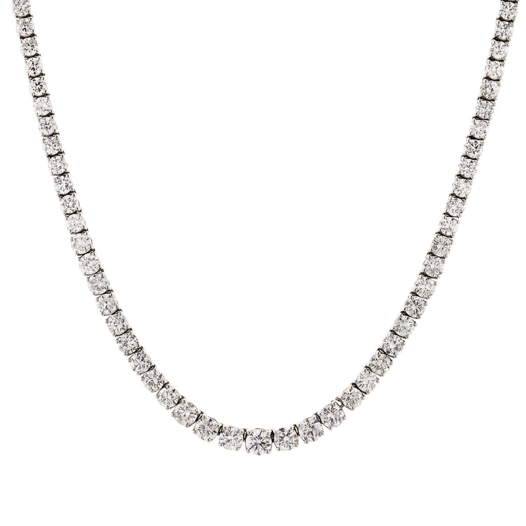 Diamond Necklace 15.22ct G-H VS-SI set in 18k white gold