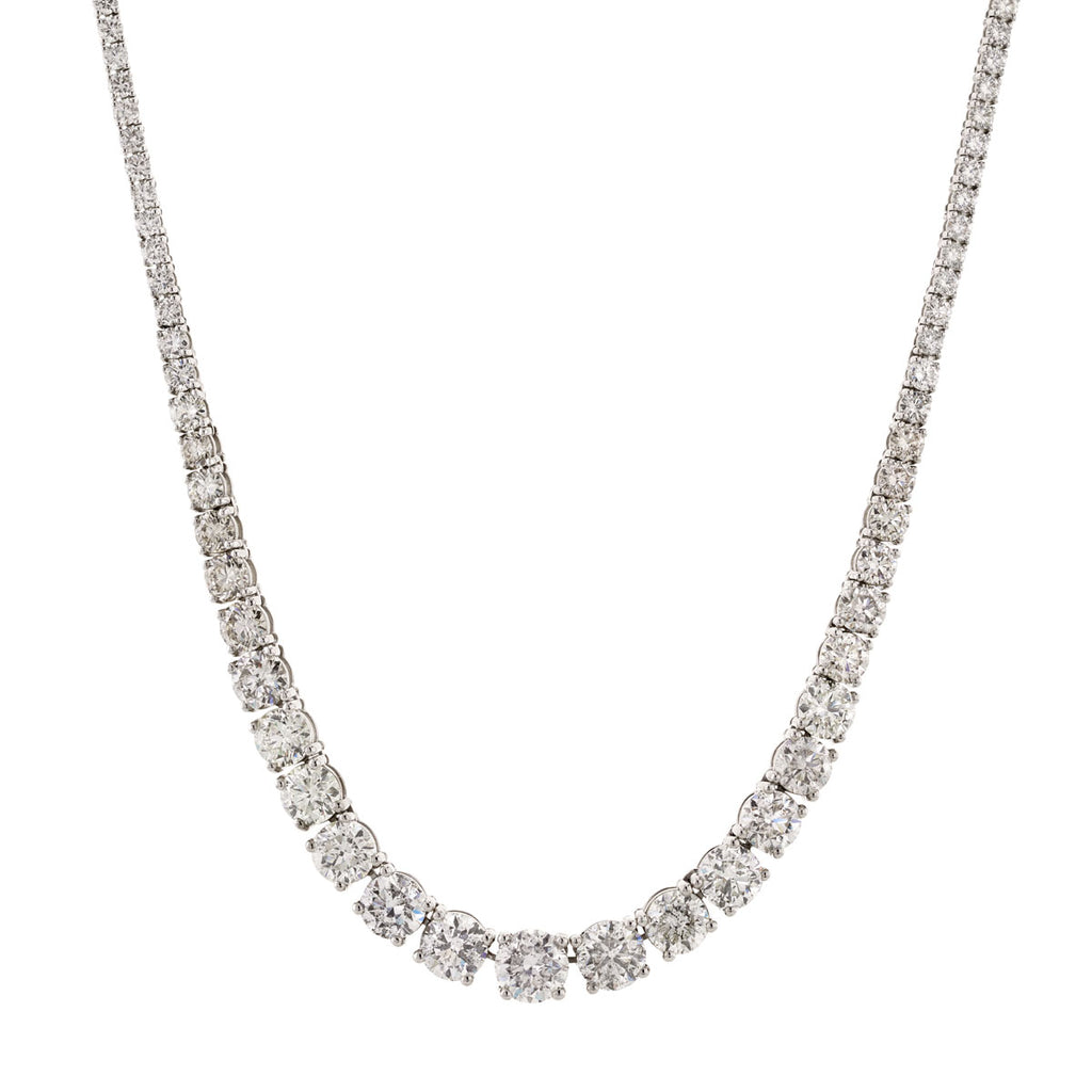 Diamond Necklace 24.44ct F-G-H SI1-SI3 set in 18k white gold