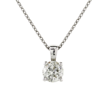 Diamond Pendant 1.04ct H SI2 set in 18k white gold