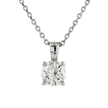 Diamond Pendant 1.00ct H I1 set in 18k white gold