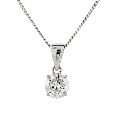 Diamond Pendant 1.28ct H I1 set in 18k white gold