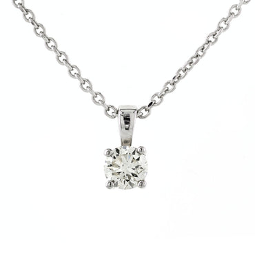 Diamond Pendant 0.39ct H SI1 set in 18k white gold