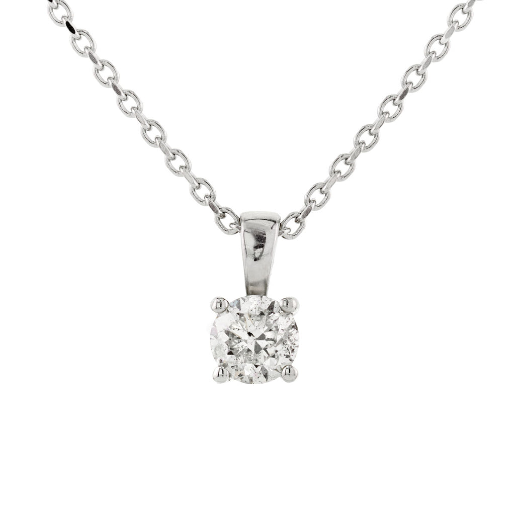 Diamond Pendant 0.41ct H SI2 set in 18k white gold