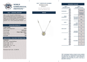 Diamond Pendant 0.49ct fancy light yellow VS1 set in 18k yellow & white gold