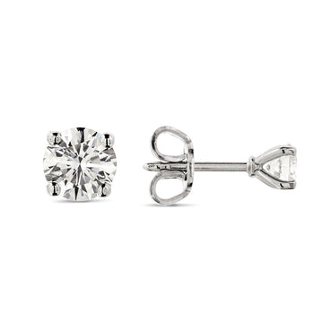A pair of diamond Stud Earrings 0.60ct G-H VS2 WGI 18K white gold