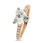 Heart-shape Solitaire Diamond Ring 1.63ct M VS1 WGI 18K Rose And White Gold