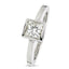 Princess Cut Solitaire Diamond Ring 1.04ct K VS1 WGI 18K White Gold