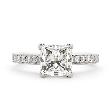 Princess Cut Solitaire Diamond Ring 2ct I VS2 WGI 18K Yellow And White Gold