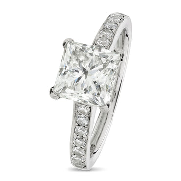 Princess Cut Solitaire Diamond Ring 2ct I VS2 WGI 18K Yellow And White Gold