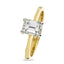 Emerald Cut Solitaire Diamond Ring 1.07ct E VS1 18K yellow and white gold