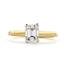 Emerald Cut Solitaire Diamond Ring 1.07ct E VS1 18K yellow and white gold